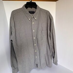 American‎ Eagle Outfitters XXL Plaid Chambray Mens Long Sleeve Shirt